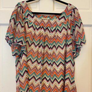 Roz & Ali Women's blouse - multicolor 3x - like new!